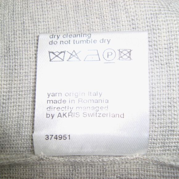 A-K-R-I-S- Womens Cashmere Silk Blend Mock Neck Sweater w/Sheer Stripe L/XL - Picture 11 of 11